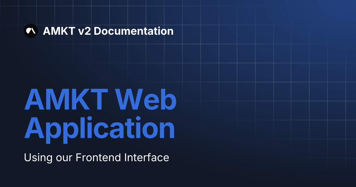 AMKT Web Application | AMKT v2 Documentation